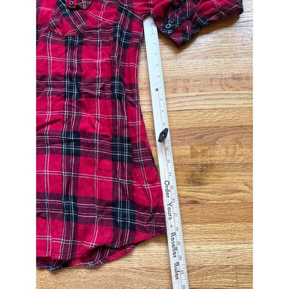 Red & Black Plaid Button-Up Shirt Size 1 By Torrid - Picture 5 of 9